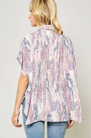 Ornately Patterned Woven Top