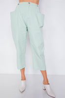 Pastel Chic Solid Ankle Wide Leg Adjustable Snap Waist Pants