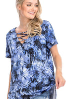 Tie Dye Print Short Sleeve Top