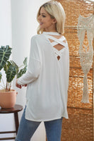 Criss Cross Open Back Longsleeve Top