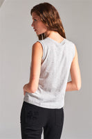 Solid Sleeveless Round Neck Basic Tank Top