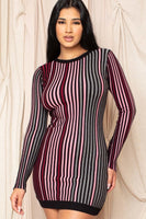 Multi-color Striped Ribbed Dress