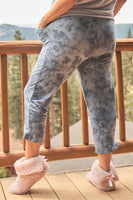 Plus Navy Tie-dye High-waisted Sweatpants