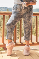 Plus Navy Tie-dye High-waisted Sweatpants