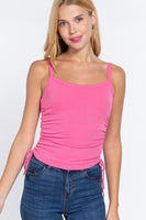 Side Ruched Cami Knit Top