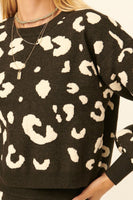 A Leopard Print Pullover Sweater