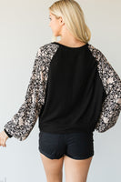 Floral Print Bubble Longsleeve Top