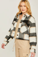 Yarn Dyed Plaid Button Up Jacket