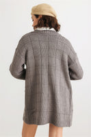 Knit Two Pocket Long Sleeve Open Front Cardigan