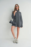 Bell Sleeve Turtle Neck Dress