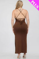 Elegant Plus Size Crisscross Back Maxi Dress