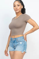 Short Sleeve Roundneck Crop Top