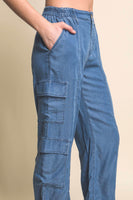 Full-length Tencel Pants With Cargo Pockets