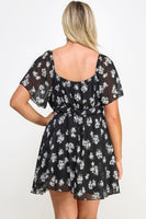 Plus Size Floral Chiffon Dress