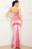 Satin Caged Waist Maxi Dress