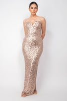 Sequin V-bar Crisscross Tube Dress