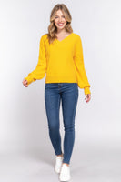 Long Slv Double V-neck Sweater