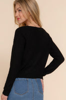 Long slv v-neck sweater cardigan