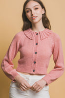 Short collard sweater